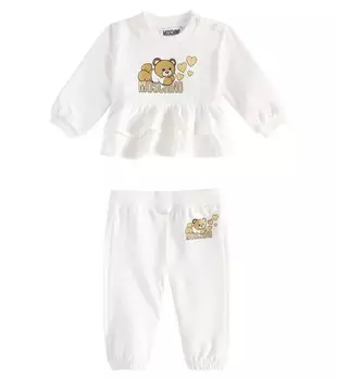Комплект из толстовки и спортивных штанов Baby Teddy Bear Moschino Kids, цвет cloud