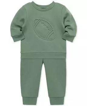 Комплект из толстовки и спортивных штанов для маленьких мальчиков Little Me, зеленый