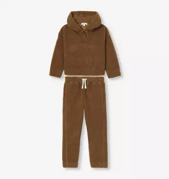 Комплект из толстовки с капюшоном и спортивных штанов из ткани Orla borg-texture для детей 9-13 лет Reiss, коричневый