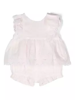 Комплект из топа и блумеров с английской вышивкой Patachou, розовый