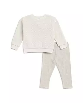 Комплект из топа и брюк из велюра с шевронным узором для девочек - для малышей Splendid, белый