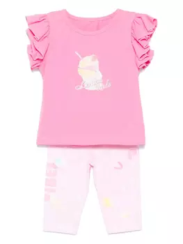 Комплект из топа и брюк с графичным принтом Lapin House, розовый
