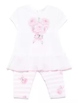 Комплект из топа и брюк с принтом Monnalisa, розовый