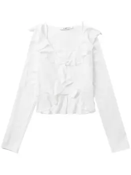 Комплект из топа и кардигана с оборками b+ab, белый