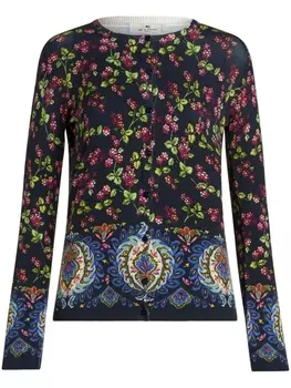 Комплект из топа и кардигана с принтом ETRO, синий