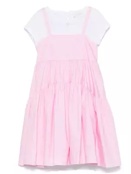 Комплект из топа и платья в горох Monnalisa, розовый