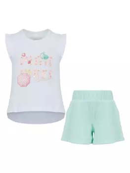 Комплект из топа и шортов Lapin House, зеленый