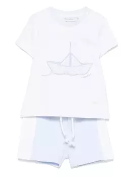 Комплект из топа и шортов с вышивкой Patachou, белый