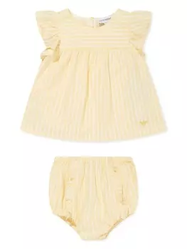 Комплект из топа и шортов в клетку Emporio Armani Kids, желтый