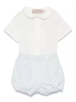 Комплект из топа и шортов в клетку гингем La Stupenderia, белый