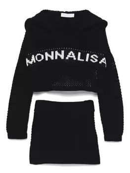 Комплект из топа и юбки рыхлой вязки Monnalisa, черный