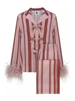 Комплект из топа и юбки с перьями Sleeper, розовый