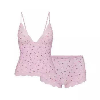 Комплект из топа-майки и шорт для мальчика SKIMS, цвет baby pink holly print