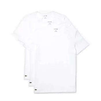 Комплект из трех белых футболок с круглым вырезом для мужчин Essentials Lacoste, белый