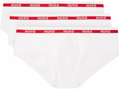 Комплект из трех белых трусов Hugo