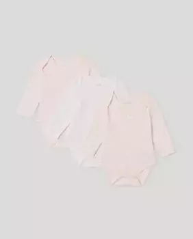 Комплект из трех боди для девочек Cotton Juice, розовый