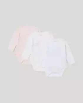 Комплект из трех боди для девочек Cotton Juice, розовый