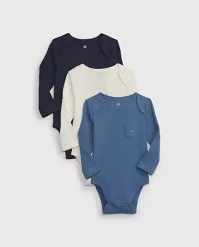 Комплект из трех боди для девочек Gap, синий