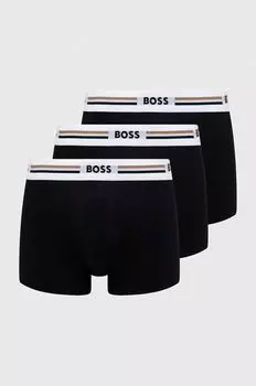 Комплект из трех боксеров BOSS Boss, черный