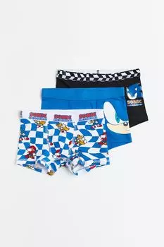 Комплект из трех боксеров H&amp;M, ярко блю/ежик соник