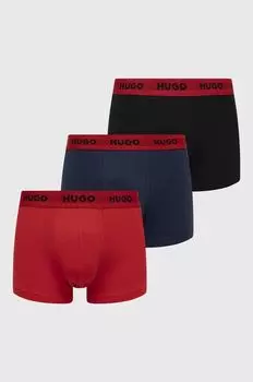 Комплект из трех боксеров Hugo, красный