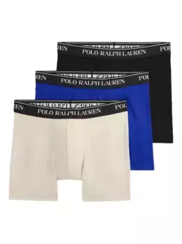 Комплект из трех боксеров с эластичным поясом POLO RALPH LAUREN, нейтральный