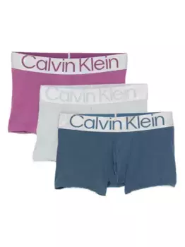 Комплект из трех боксеров с логотипом Calvin Klein Underwear, синий