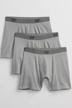 Комплект из трех боксеров с логотипом Gap, серый