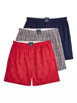 Комплект из трех боксеров с логотипом Polo Pony POLO RALPH LAUREN, красный