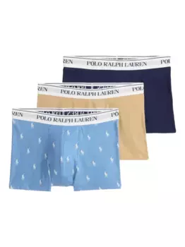 Комплект из трех боксеров с логотипом POLO RALPH LAUREN, синий