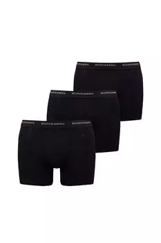 Комплект из трех боксеров с логотипом Scotch & Soda, черный
