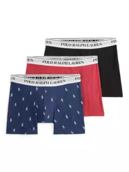 Комплект из трех боксеров с принтом POLO RALPH LAUREN, черный