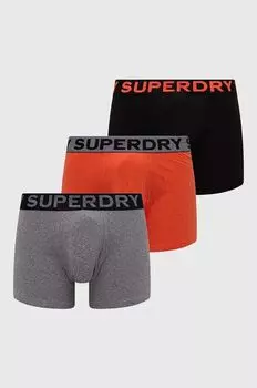 Комплект из трех боксеров Superdry, черный