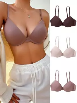 Комплект из трех бюстгальтеров на косточках Underwear&Sleepwear Basics Shein, мультиколор