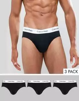 Комплект из трех черных трусов Calvin Klein
