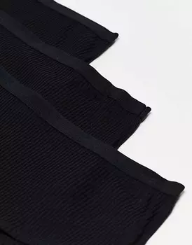 Комплект из трех черных трусов в рубчик ASOS DESIGN