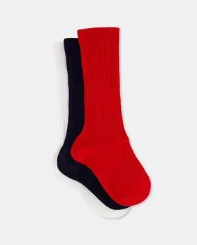 Комплект из трех детских носков с резинкой Cotton Juice, красный