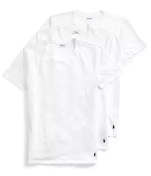 Комплект из трех футболок классического кроя с круглым вырезом Polo Ralph Lauren Big & Tall, белый