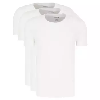 Комплект из трех футболок приталенного кроя Lacoste, белый