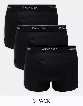 Комплект из трех классических хлопковых трусов Calvin Klein черного цвета
