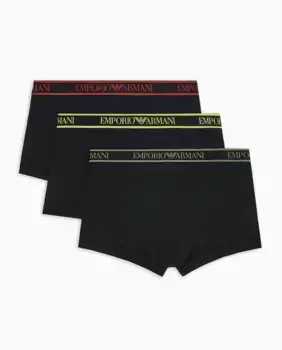 Комплект из трех мужских хлопковых боксеров Armani, серый