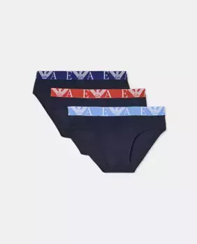 Комплект из трех мужских хлопковых трусов Armani, черный