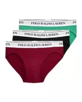 Комплект из трех мужских хлопковых трусов разных цветов Polo Ralph Lauren, мультиколор