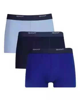 Комплект из трех мужских коротких боксеров с надписью GANT на талии Gant, синий