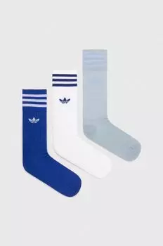Комплект из трех носков Crew adidas Originals, белый