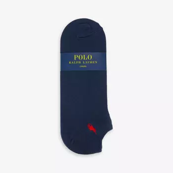 Комплект из трех носков из смесового хлопка с вышитым логотипом Polo Ralph Lauren, синий