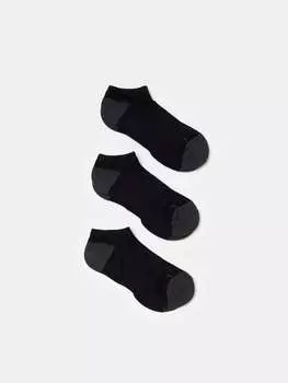 Комплект из трех пар эластичных носков для фитнеса Ovs, цвет black/grey
