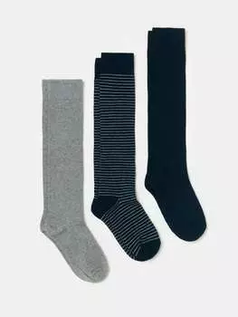 Комплект из трех пар длинных эластичных носков Ovs, цвет blue/grey