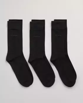 Комплект из трех пар мужских мягких хлопковых носков Gant, черный