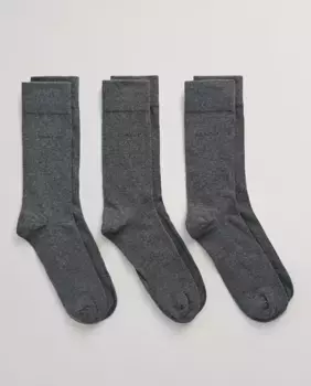 Комплект из трех пар мужских мягких хлопковых носков Gant, темно-серый